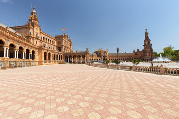 Plaza de Espana in Seville, Andalusia,Spain - obrazy, fototapety, plakaty