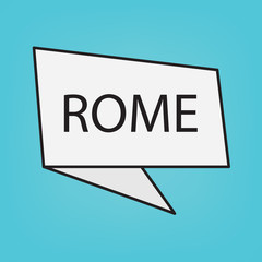 Rome word on sticker- vector illustration