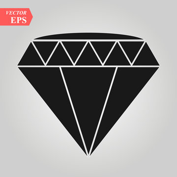 Black diamond icon vector illustration. white background
