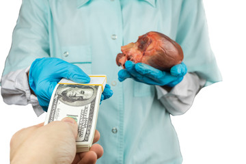 The black market for human organs. Selling a heart.