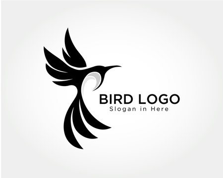 elegant Flying bird art logo