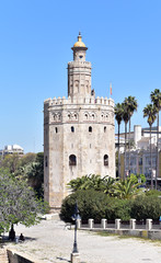 Fototapeta na wymiar Torre del Oro, Golden Tower, once part of the Moorish fortress, Seville, Andalucia, Spain