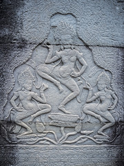 Wall of the ancient Angkor Temple