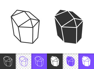 Crystal simple black line vector icon