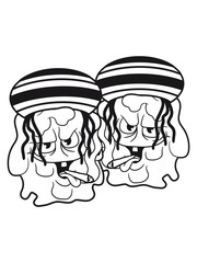 2 freunde team raggae rauchen weed hanf joint jamaika kiffen drogen bazille virus bakterie ansteckend krank monster schleimig schleim ekelig horror halloween böse frech comic cartoon clipart