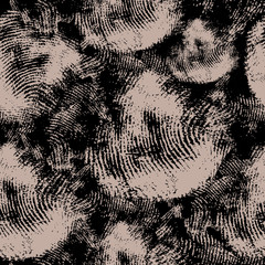 Vector seamless texture with black fingerprints on beige background. Actually as a background to the criminalistics, fingerprinting, detectives themes