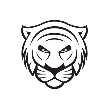 tiger head logo vector element. animal logo template