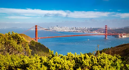 Fototapeten Golden Gate Bridge with San Francisco skyline in summer, California, USA © JFL Photography