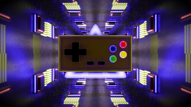 Controller im Techno Korridor (Nahtloser Clip)