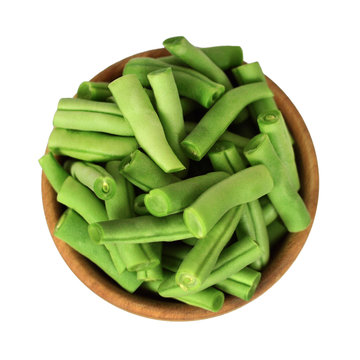 Bowl Of Green Beans Isolated On White Background