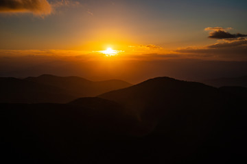 Sunset on Blue Ridge Parkway, Craggy Pinnacle NC