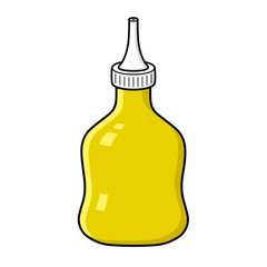 Mustard sauce bottle isolated.