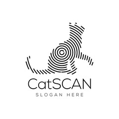 Cat Scan Technology Logo vector Element. Animal Technology Logo Template