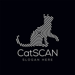 Obraz premium Cat Scan Technology Logo vector Element. Animal Technology Logo Template