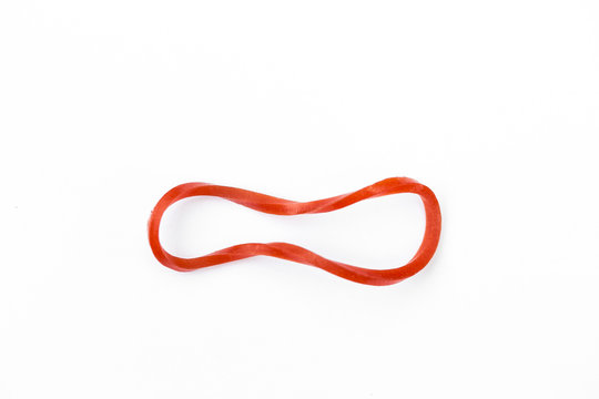 Rubber Band on Isolated White Background 

