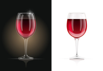 Red Wine glass. Alcohol and drink beverage. EPS10 vector