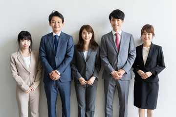 portrait of asian business group on white background