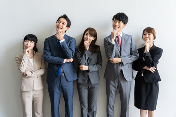 portrait of asian business group on white background