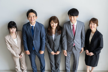 portrait of asian business group on white background