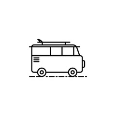 tourist van dusk style icon. Element of travel icon for mobile concept and web apps. Thin line tourist van dusk style icon can be used for web and mobile