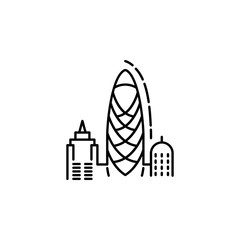 landscape of London dusk style icon. Element of travel icon for mobile concept and web apps. Thin line landscape of London dusk style icon can be used for web and mobile