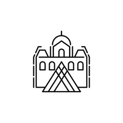 landscape of Paris dusk style icon. Element of travel icon for mobile concept and web apps. Thin line landscape of Paris dusk style icon can be used for web and mobile