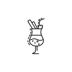 Fototapeta premium fruit cocktail dusk style icon. Element of travel icon for mobile concept and web apps. Thin line fruit cocktail dusk style icon can be used for web and mobile