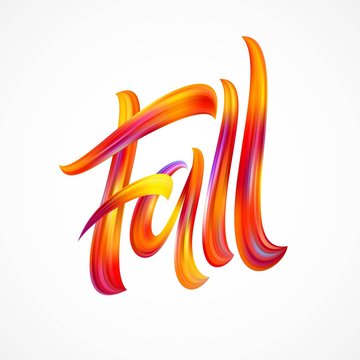 Fall Modern colorful flow lettering. Vector illustration
