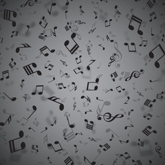 Musical background with musical notes for your design. Vector.
