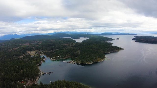 Whaletown Ferry Terminal Aerial View Cortes Island British Columbia Canada