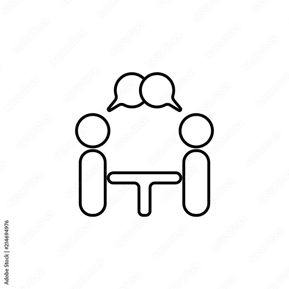 Poster discussion icon. element of communication icon for mobile concept and web apps. thin line discussion