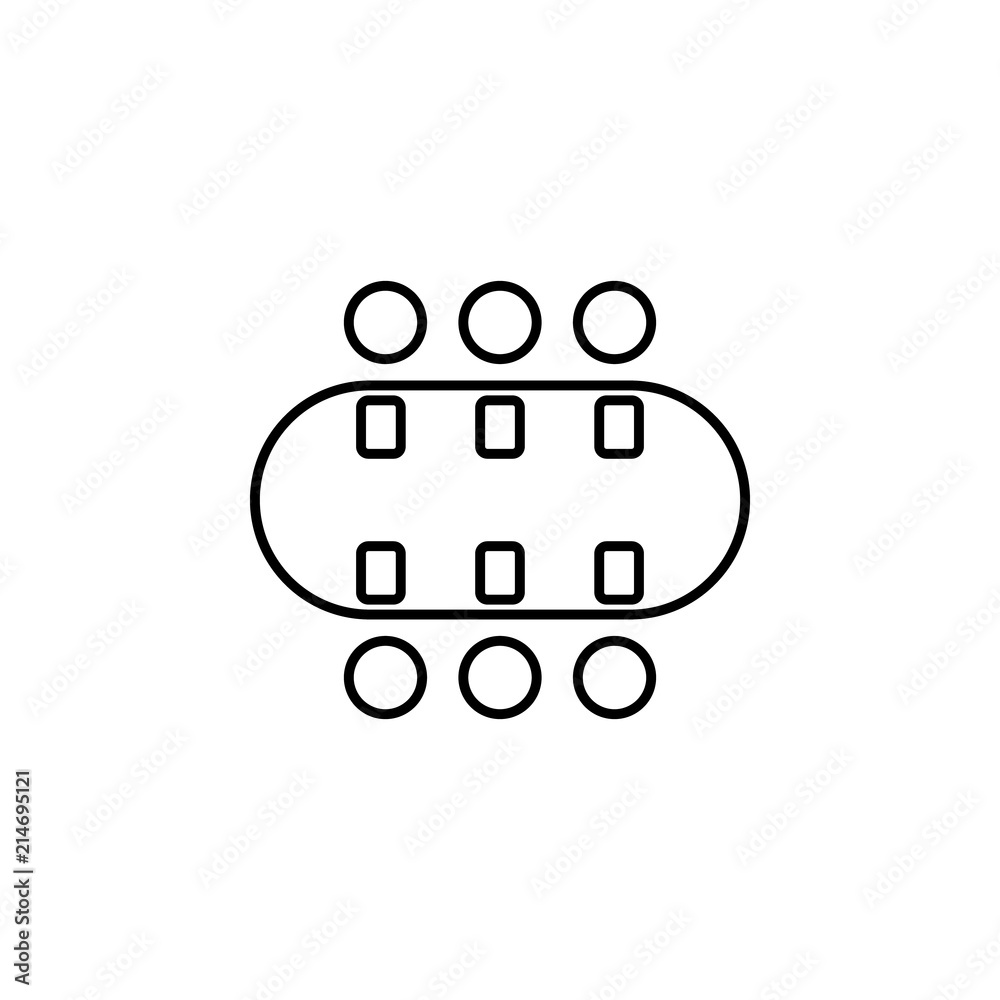 Poster the meeting icon. element of communication icon for mobile concept and web apps. thin line the meeti