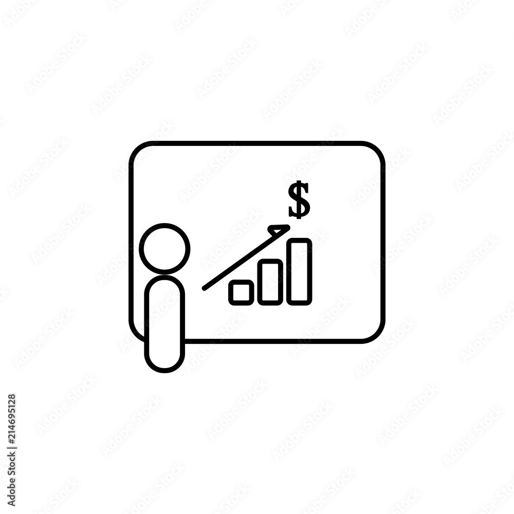 Poster presentation of financial indicators icon. element of communication icon for mobile concept and web 