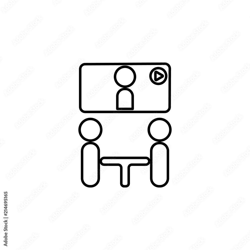 Poster online presentation icon. element of communication icon for mobile concept and web apps. thin line o