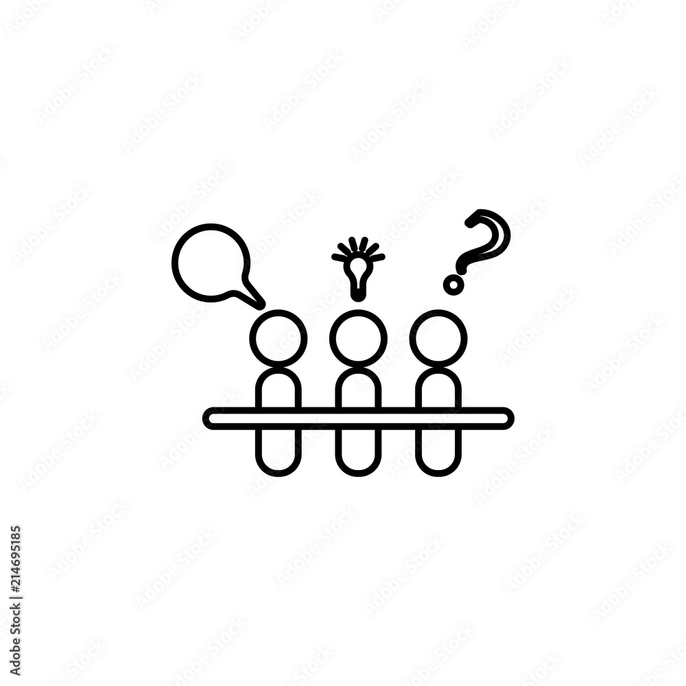 Poster focus group icon. element of communication icon for mobile concept and web apps. thin line focus gro