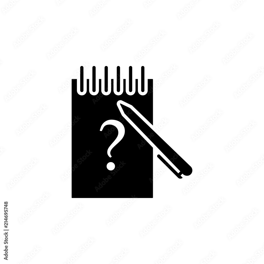 Poster notepad with notes icon. element of detective icon for mobile concept and web apps. glyph notepad wi