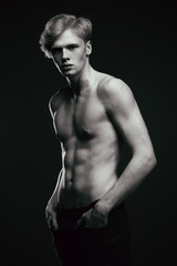 Fototapeta premium black and white male portrait