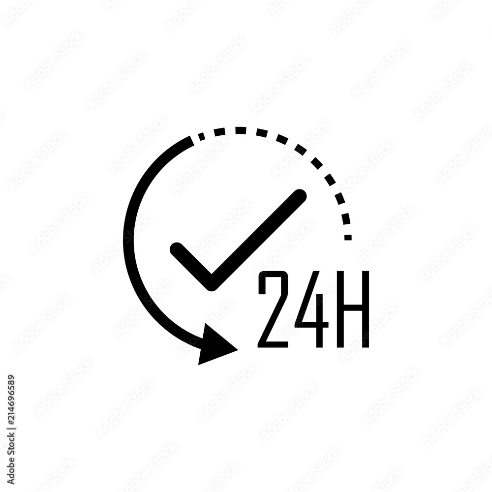 Aufkleber 24 hours work icon. element of web icon for mobile concept and web apps. glyph 24 hours work icon ca