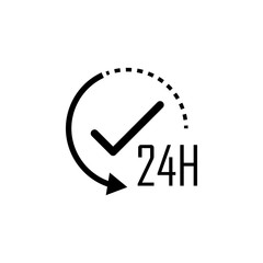 24 hours work icon. Element of web icon for mobile concept and web apps. Glyph 24 hours work icon can be used for web and mobile
