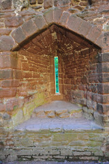 Interior of arrow slit in a castle