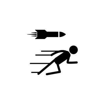 bullet man icon. Element of super hero icon for mobile concept and web apps. Glyph bullet man icon can be used for web and mobile