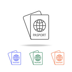 Passport line icon. Elements of journey in multi colored icons. Premium quality graphic design icon. Simple icon for websites, web design, mobile app, info graphics
