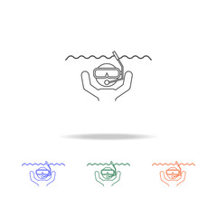 Scuba Diving line icon. Elements of journey in multi colored icons. Premium quality graphic design icon. Simple icon for websites, web design, mobile app, info graphics