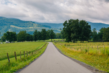 A country road in the rural Potomac Highlands of West Virginia.