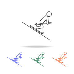 Mountain skiing line icon. Elements of journey in multi colored icons. Premium quality graphic design icon. Simple icon for websites, web design, mobile app, info graphics