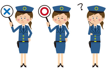  	ポップな警察官の女性が〇×？