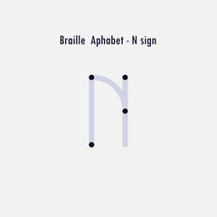 Creative english version of Braille alphabet design element.Braille alphabet letters.Classic emblem.Elegant dynamic alphabet letters.Flat web design icon.Vector illustration.