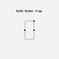 Creative english version of Braille number design element.Braille numbers.Alphabet letters.Classic emblem.Elegant dynamic alphabet letters.Flat web design icon.Vector illustration.