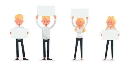 Set of Businessman and Businesswoman character vector design. no47