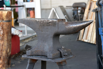 Anvil at blacksmith workspace